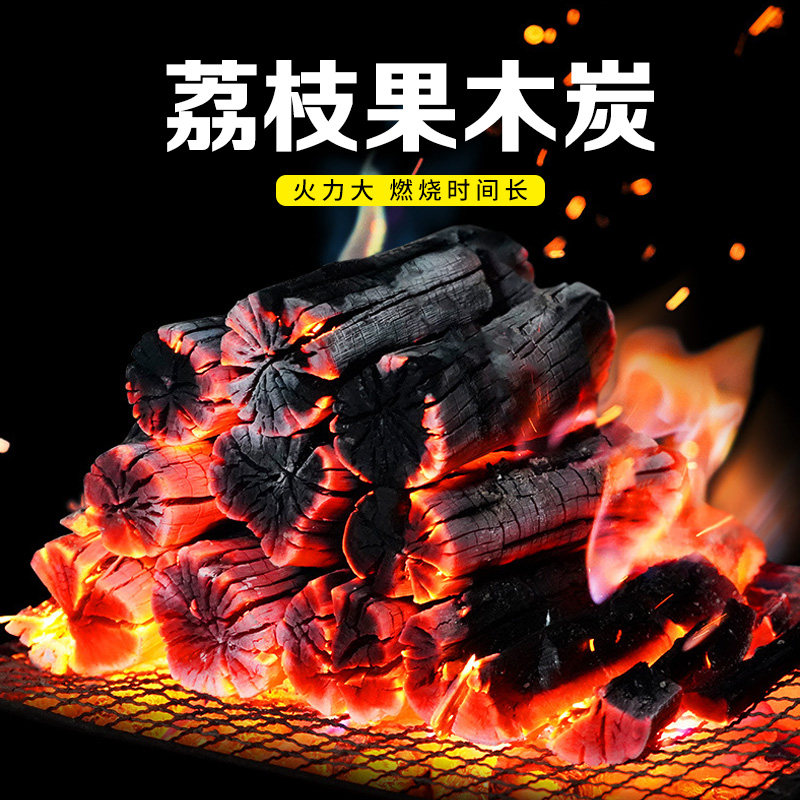 广西荔枝菊花烧烤炉家用果木炭专用碳无烟柴火速燃煤球块户外机制