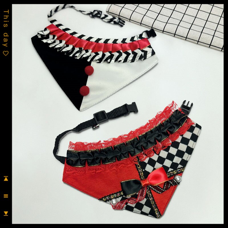 狗狗口水巾宠物围巾围脖泰迪贵宾比熊博美蕾丝假领小狗三角巾装扮