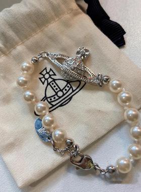 高版本土星珍珠手链女薇薇安经典星球别针珍珠手链手饰