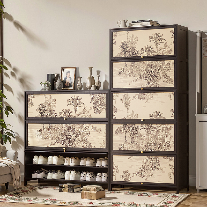 入户鞋柜家用门口鞋架玄关柜一体靠墙储物柜法式轻奢大容量收纳柜