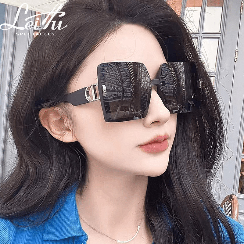 大框墨镜女2025新款高级感防紫外线偏光太阳镜大脸显瘦方框显脸小