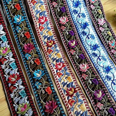 新品彩色复古民族风立体花朵刺绣