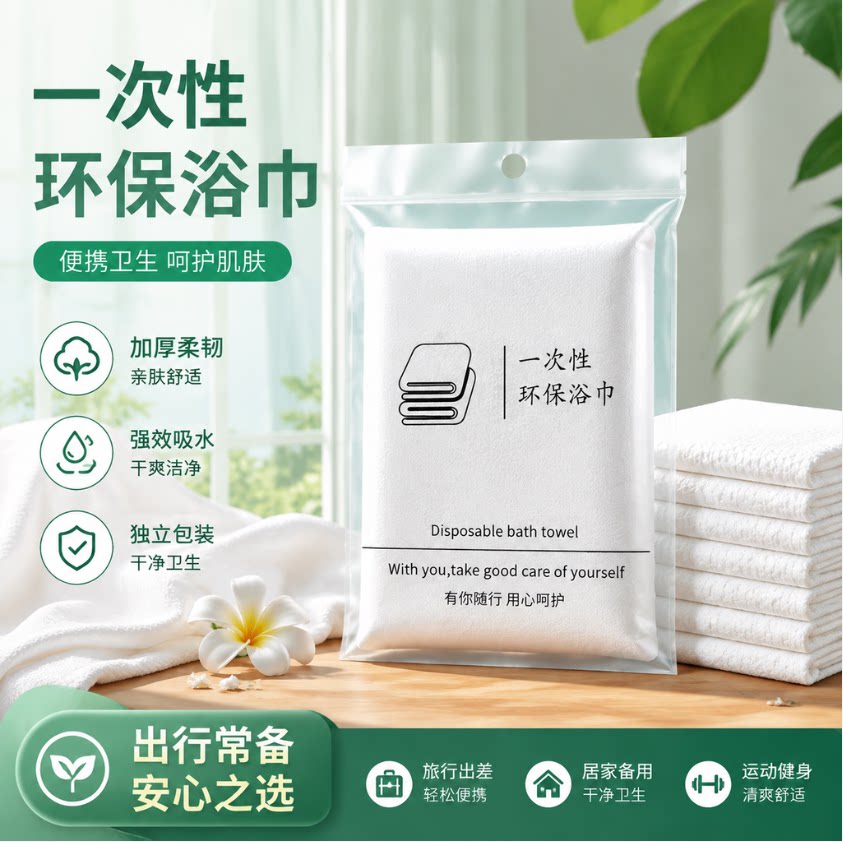 旅行一次性浴巾毛巾独立包装加厚吸水不掉絮酒店便携洁面棉柔巾