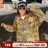 404MOB复古格子衬衫 俞更寅同款 潮牌国潮百搭小众设计感上衣外套