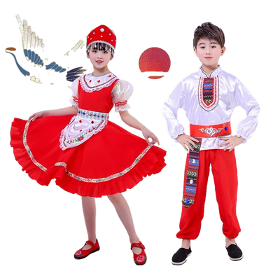 幼儿园俄罗斯族女童舞蹈表演服