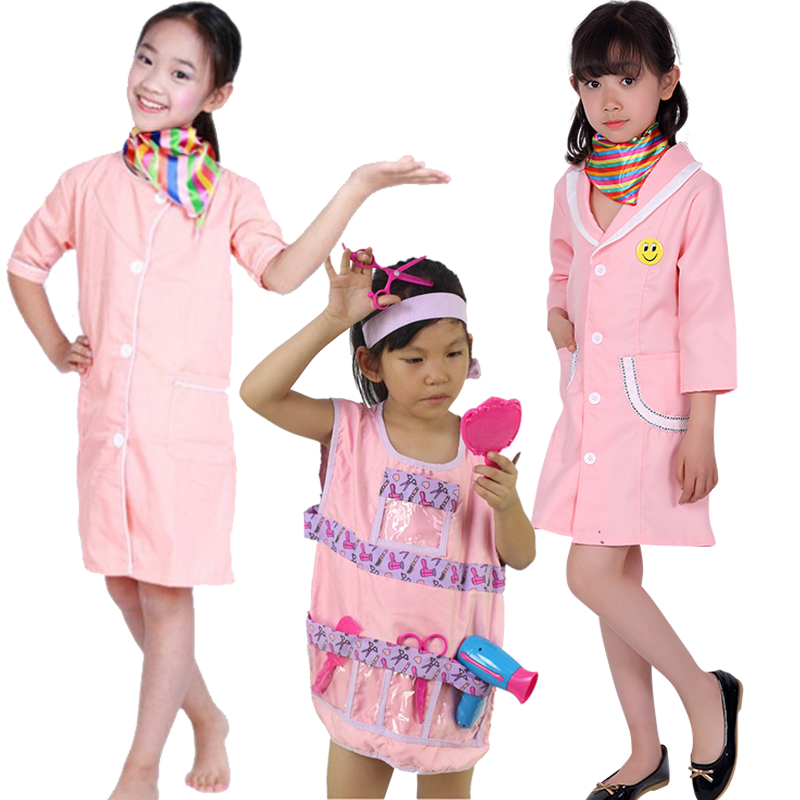 儿童职业工作体验服六一幼儿园美容师美发师理发师角色表演服装