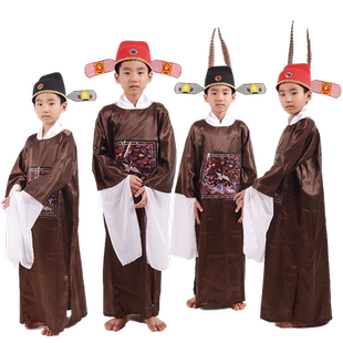 儿童京剧七品芝麻官县官老爷表演服装女驸马新郎官状元郎演出服装