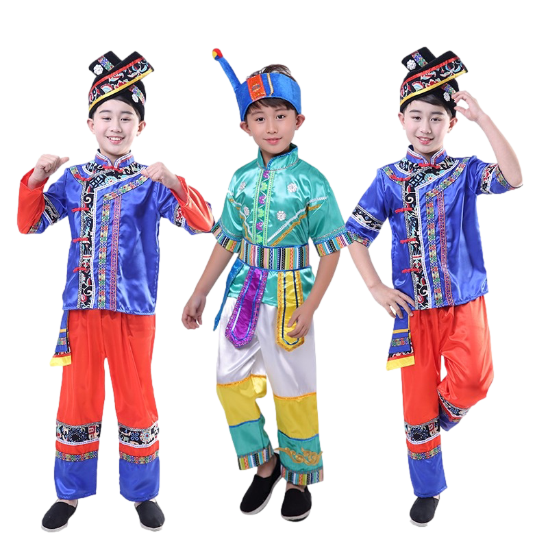 幼儿园毛南族表演儿童舞台演出服