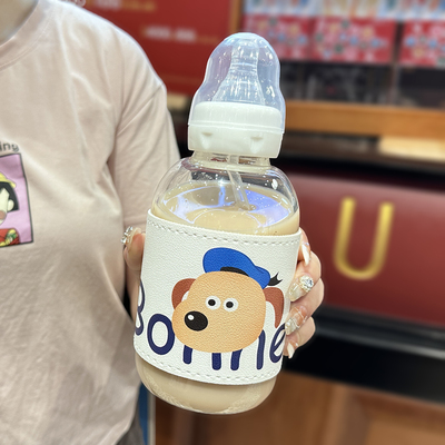 高硼硅玻璃杯奶瓶学生吸管杯