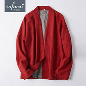 古装 改良汉服男士 风衣 棉麻外套民族服装 中国风男装 唐装 男青年中式