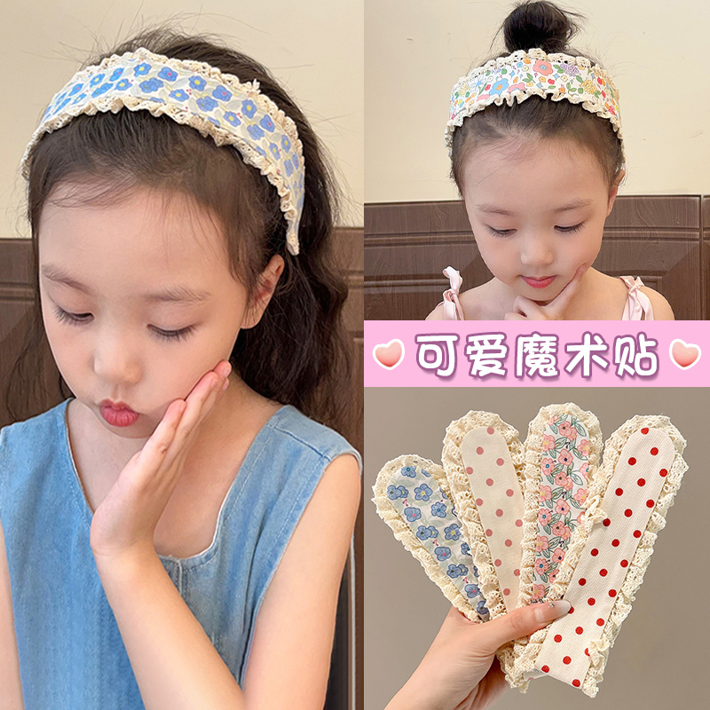 可爱碎花魔术贴发箍儿童女