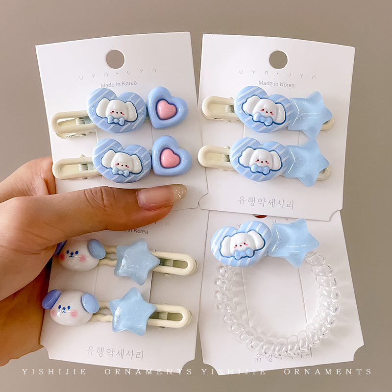 可爱小狗五角星星鸭嘴夹