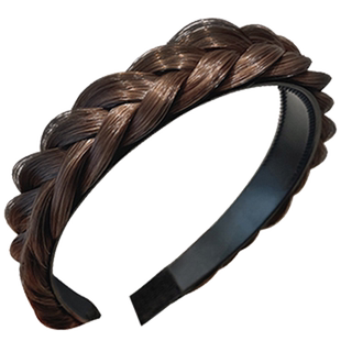 网红麻花辫假发发箍女发卡2024年新款编发鱼骨辫子一体压发头箍捆