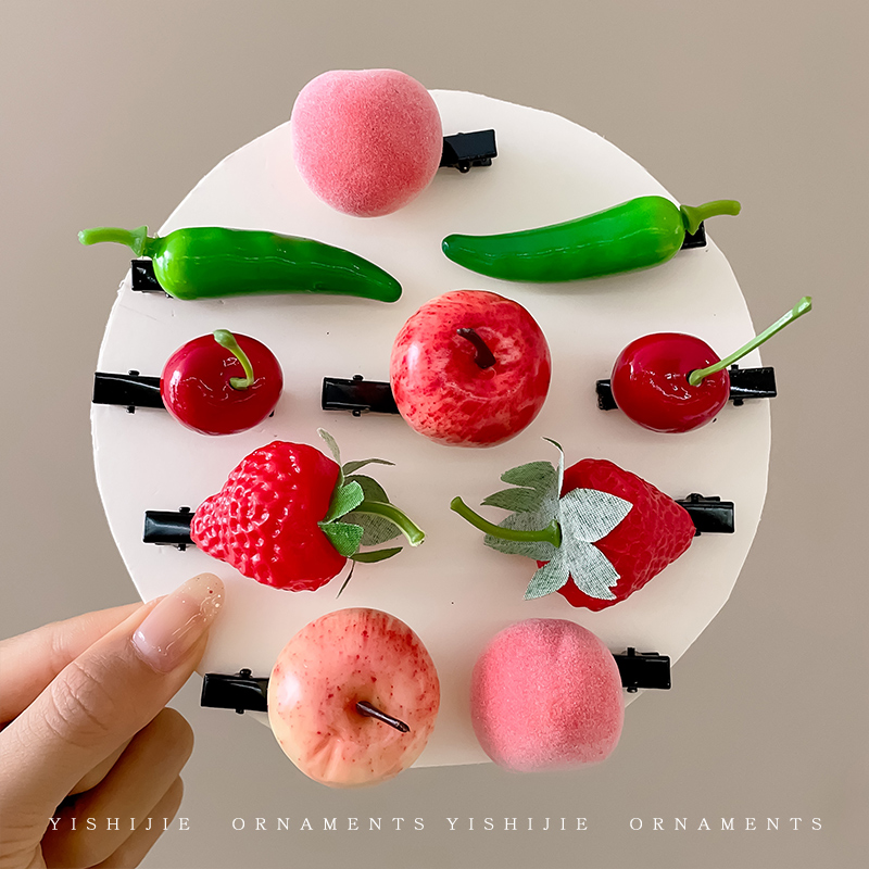 多巴胺网红水果创意搞怪发夹