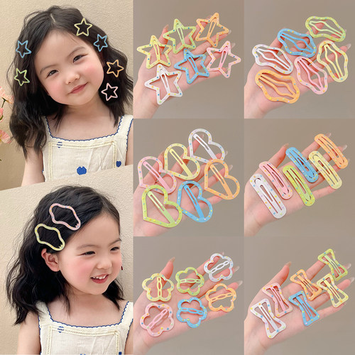 儿童波点星星云朵发夹女孩刘海夹