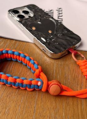欧洲旅游防掉手机挂绳短款手腕可调节编织带户外运动编织手机短绳