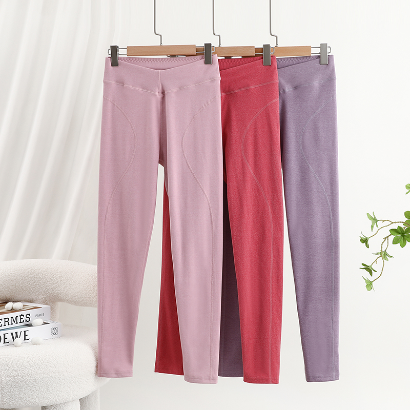 秋冬德绒高腰保暖裤女士内穿加绒加厚打底裤秋裤紧身显瘦秋冬长裤