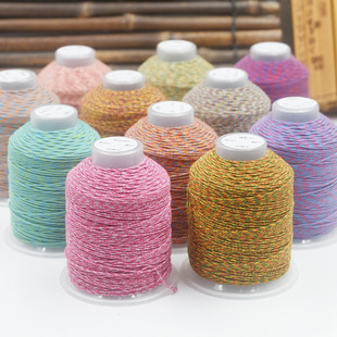 蒙古手搓棉线1mm星月菩提文玩线绳流苏穗子耐磨串珠藏式编织手绳