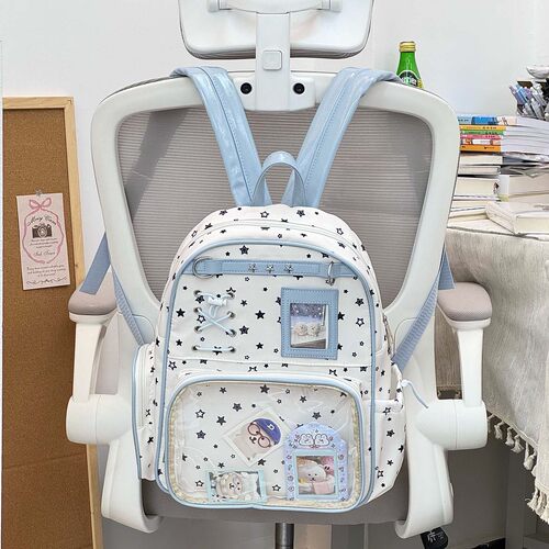 日系星星痛包双肩包高中书包女