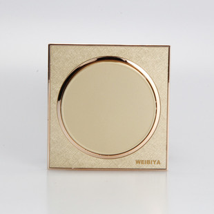 86型暗装墙壁圆形金色一开单控面板家用香槟单开单联双控开关厂家