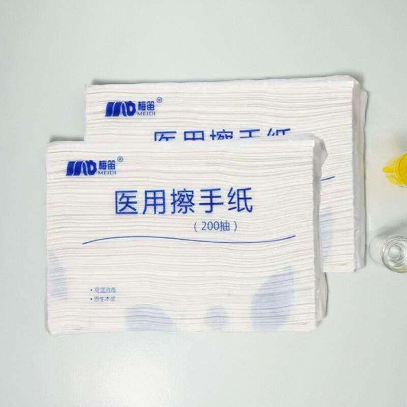 梅笛辐照消毒医用无尘擦手纸巾商用酒店卫生间折叠纸巾200可湿水图片