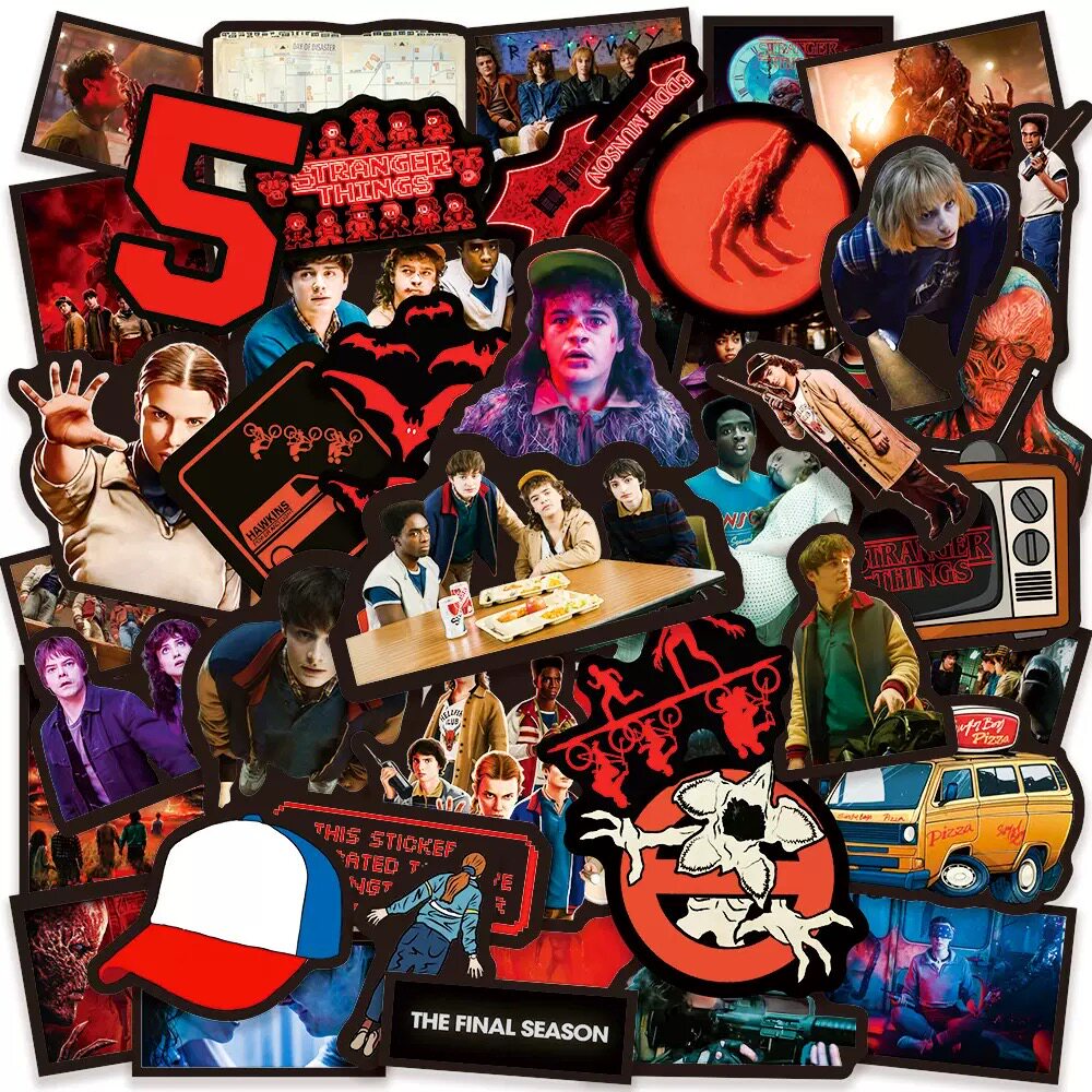 50贴 怪奇物语5贴纸 欧美剧周边防水笔记本电脑手机手账装饰DI