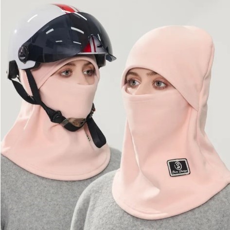 骑车面罩围脖一体帽子男女冬季套头盔内胆帽抓绒保暖护耳防寒围脖