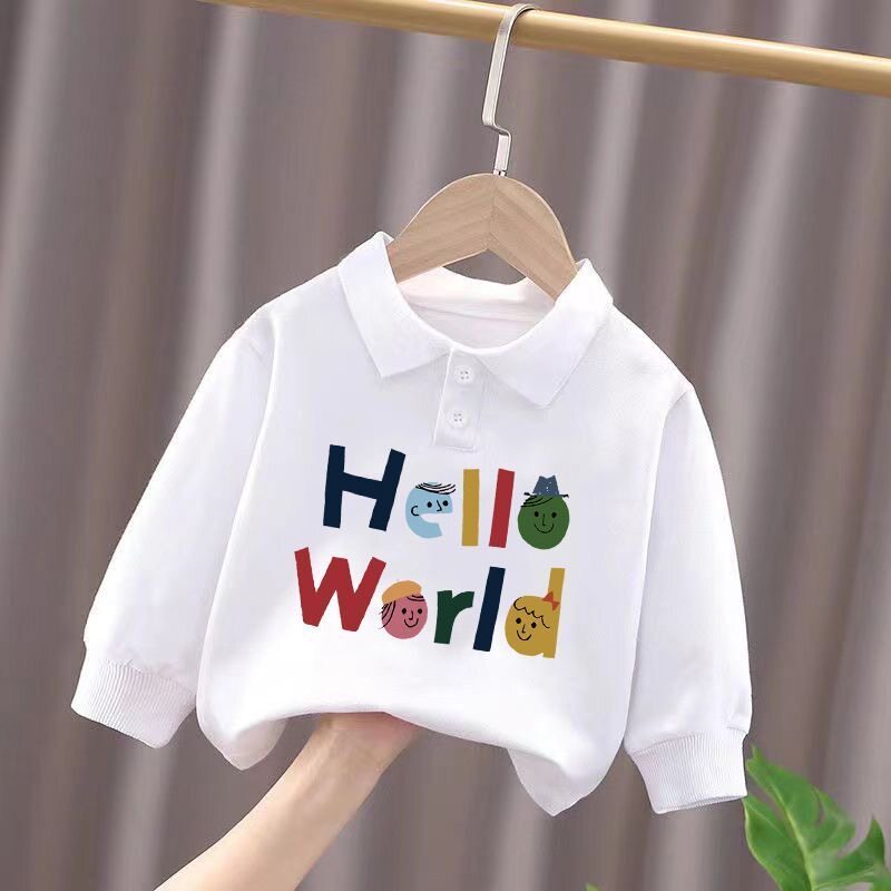 男童POLO衫100%纯棉长袖宝宝儿童上衣春秋新款百搭T恤洋气潮上衣