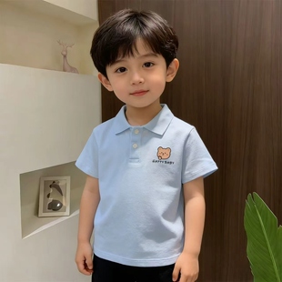 儿童POLO衫短袖夏季男童女童翻领T恤宝宝夏天薄款休闲中小童上衣