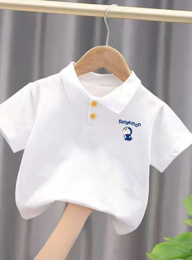 婴儿衣服白色POLO衫短袖T恤1-5岁男童夏装宝宝女小童上衣儿童纯棉
