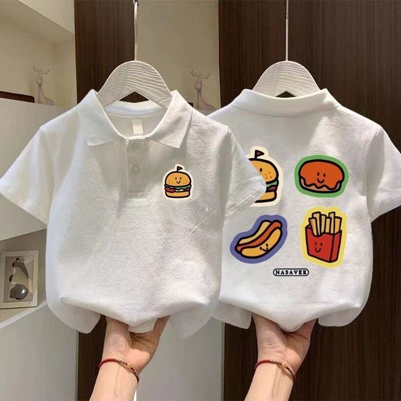 中大童装潮纯棉polo衫男女儿童短袖夏季2026新款上衣潮流百搭T恤