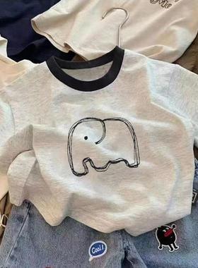 宝宝T恤短袖纯棉2025新款夏装儿童爆款休闲男童女童洋气上衣夏季