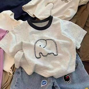 宝宝T恤短袖纯棉2026新款夏装儿童爆款休闲男童女童洋气上衣夏季