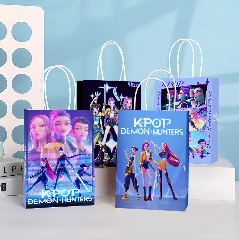 猎魔女团礼品袋生日派对伴手礼手提纸袋女生礼物卡通贴纸包装袋
