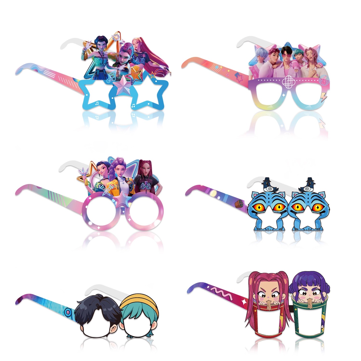 猎魔女团生日布置儿童派对拍照道具纸质眼镜搞怪面具眼镜氛围装饰