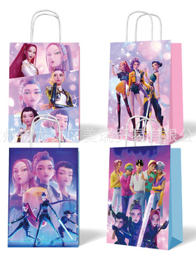 k-pop demon hunter 猎魔女团生日伴手礼儿童派对礼品纸袋手提袋