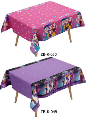 猎魔女团主题桌布儿童生日派对布置聚会露营一次性塑料膜桌布装饰