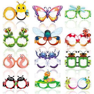 春天昆虫主题蝴蝶蜜蜂派对装饰眼镜儿童生日派对聚会拍照道具装扮