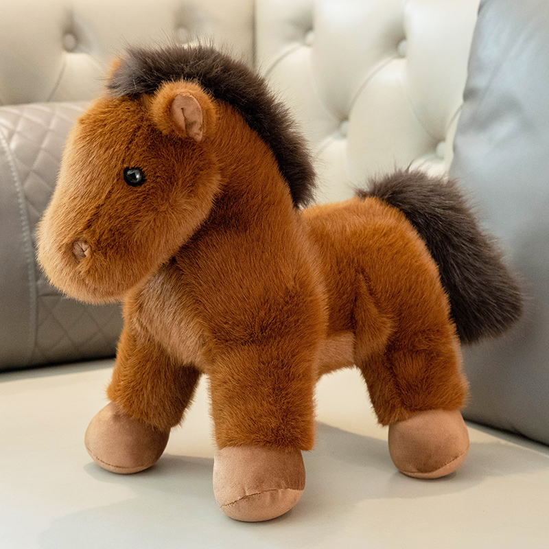 可爱仿真小马玩偶公仔毛绒玩具