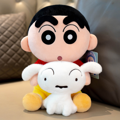 蜡笔小新公仔经典红衣抱小白玩偶