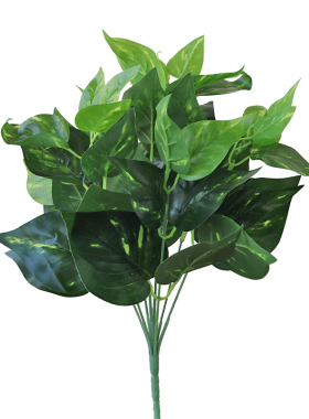 单支树叶绿萝插花假花仿真小花束塑料花把束绿色植物绿叶假草装饰