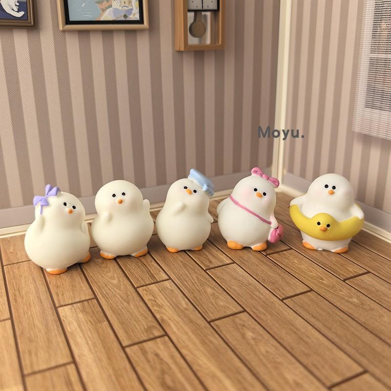 摸鱼了，摆几只呆萌胖胖鹅鹅提神治愈办公微缩小动物工位迷你摆件