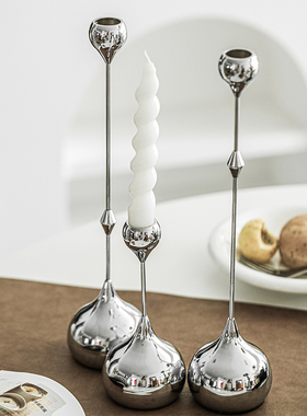 水滴烛台香薰蜡烛家用烛光晚餐道具浪漫摆件蜡烛台座餐桌装饰品