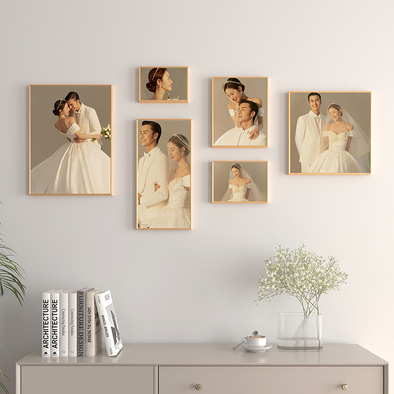 婚纱照相框diy定制挂墙组合洗结婚照加打印全家福照片做成相册墙