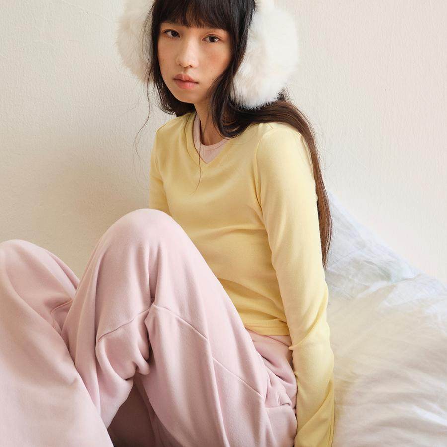 TDDP长袖撞色假两件打底T恤