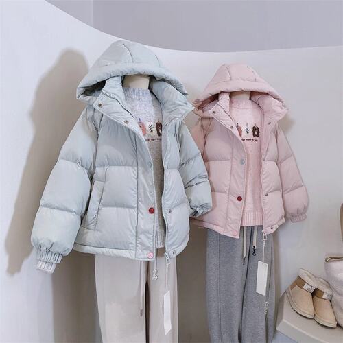 女童夹棉加厚羽绒棉服冬季棉袄子