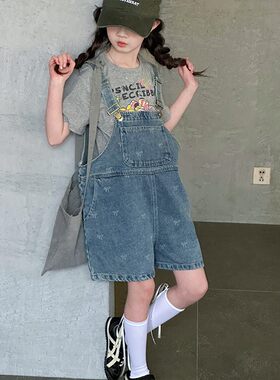 女童夏装牛仔背带裤休闲连体裤子