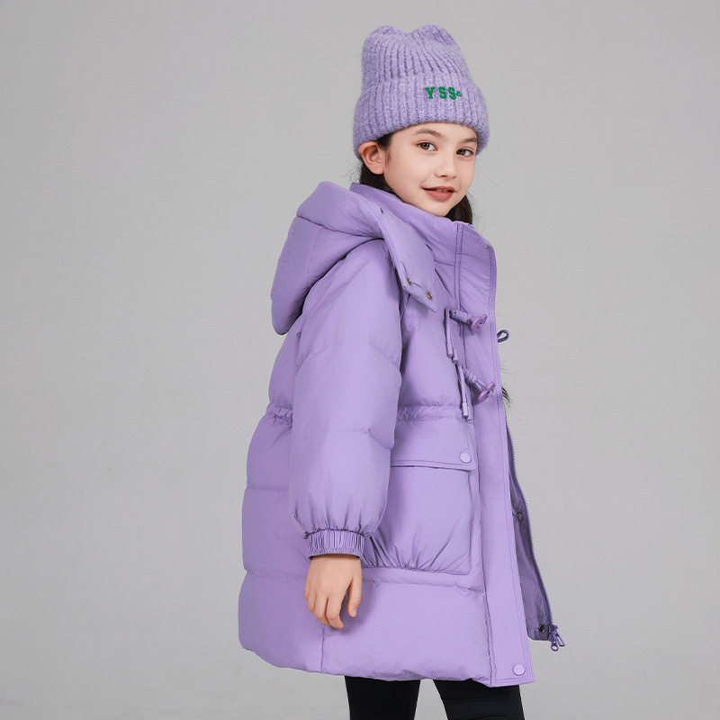 女童羽绒服加厚过年服2026新款冬装女孩中长款棉袄新中式羽绒外套