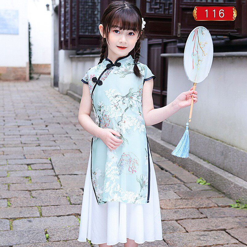 长裙闺蜜装女童汉服旗袍连衣裙