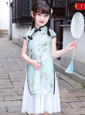 长裙闺蜜装女童汉服旗袍连衣裙